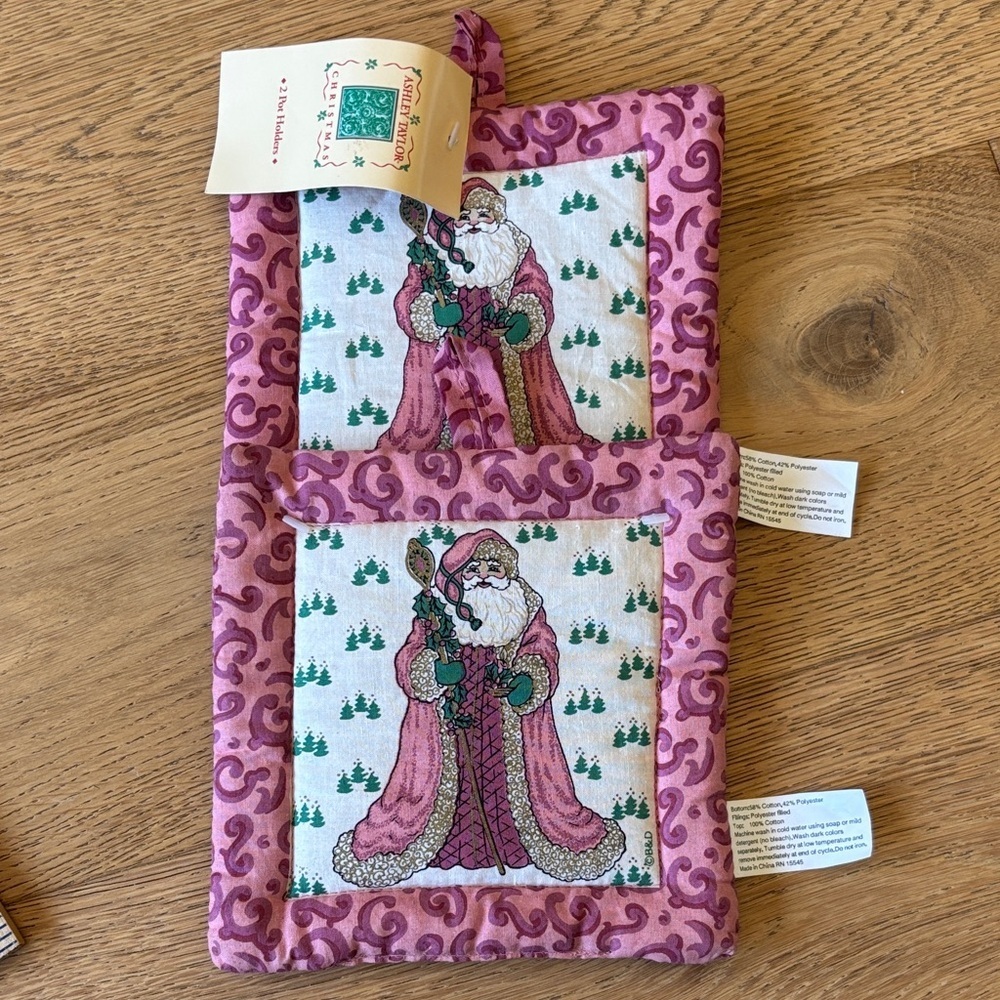 Vintage Laura Ashley santa pot holders
